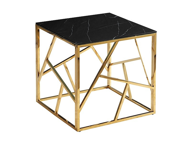 Ława ESCADA B II 55x55 czarny marmur/złota
