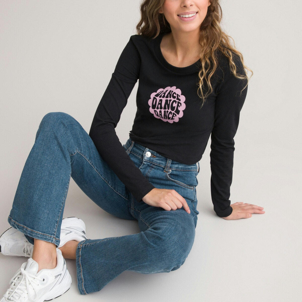 Lot de 2 T-shirts manches longues à texte