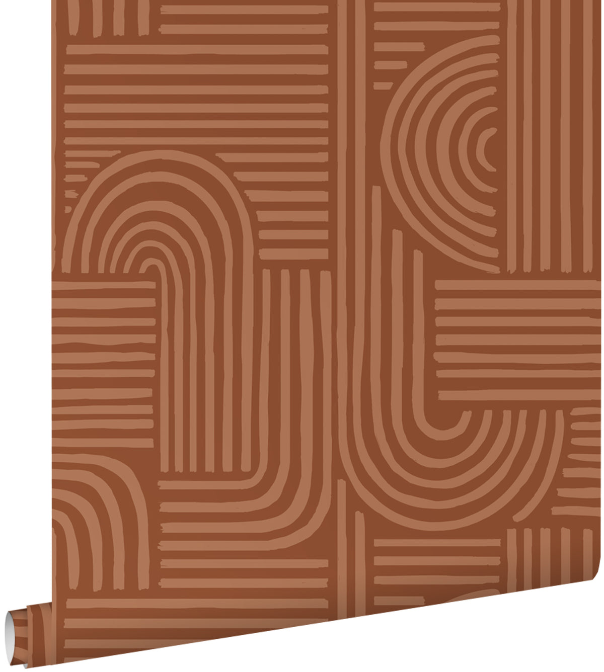 ESTAhome behang grafisch 3D motief terracotta - 53 cm x 10.05 m - 139938