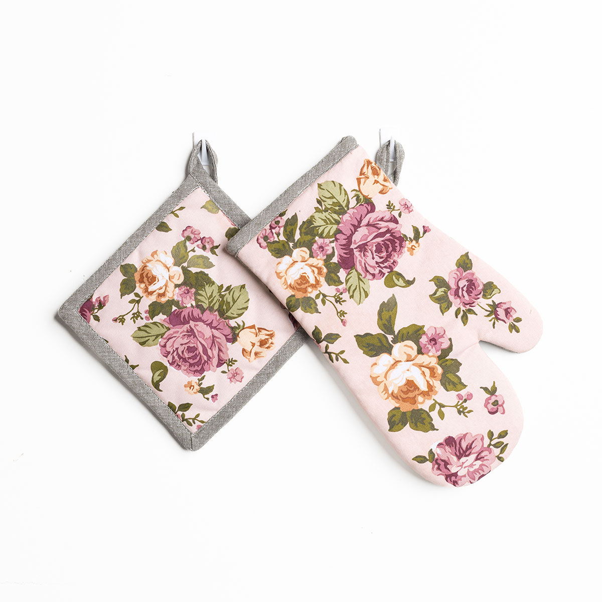 Conjunto de luva e pega de cozinha BELLISSIMA ANNABEL rosa