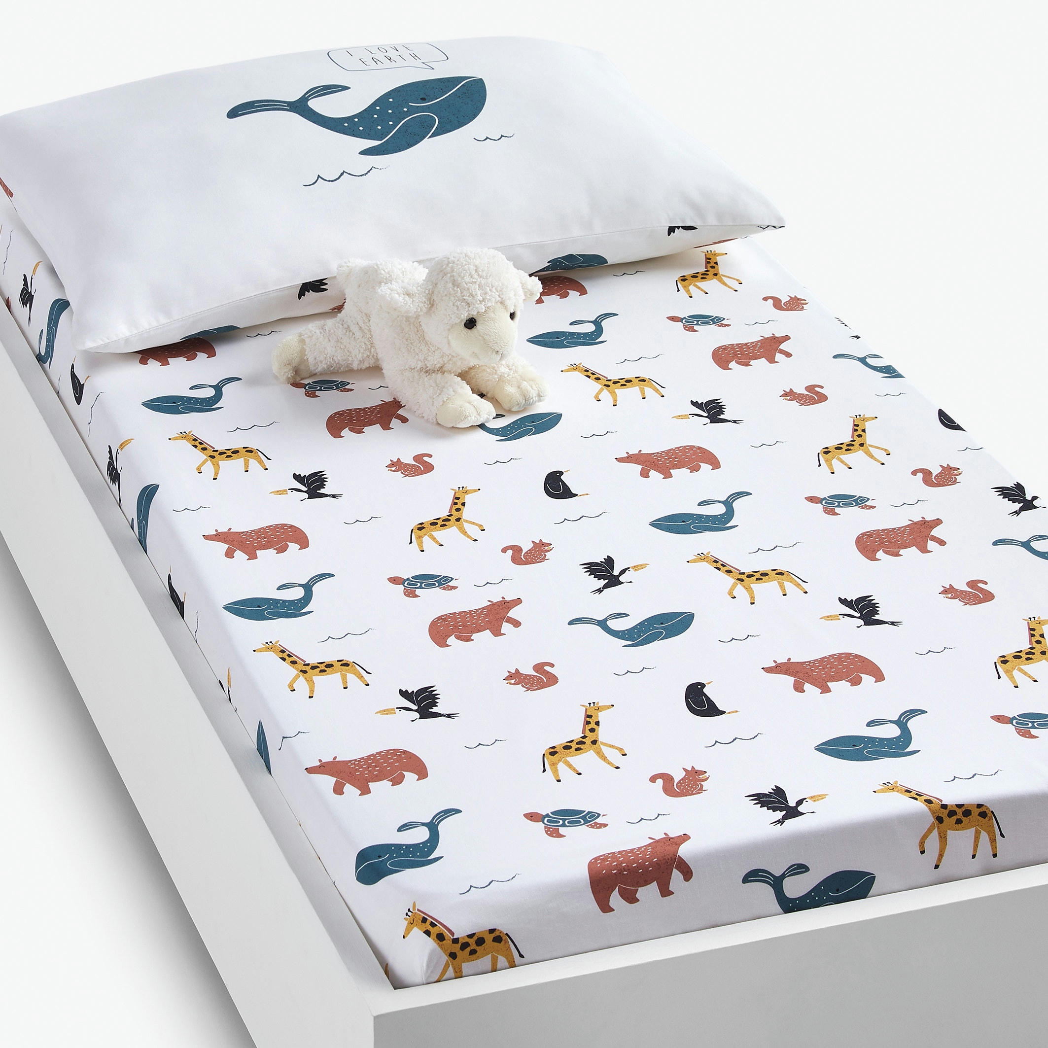 Drap-housse en coton bio bonnet 17 cm, Earth