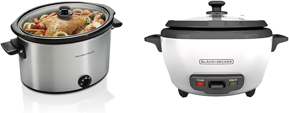 Extra-large capacity fixed or slow-cooking electric pressure cooker, capacity 10 liters, black(Black/Slow Cooker)