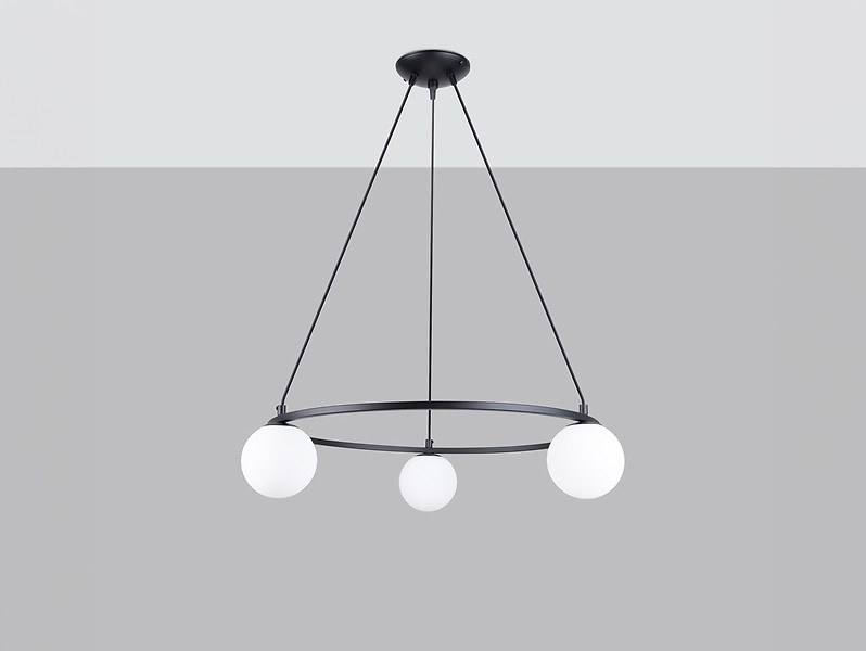 Lampa wisząca Yoli 3-punktowa stalowa czarna