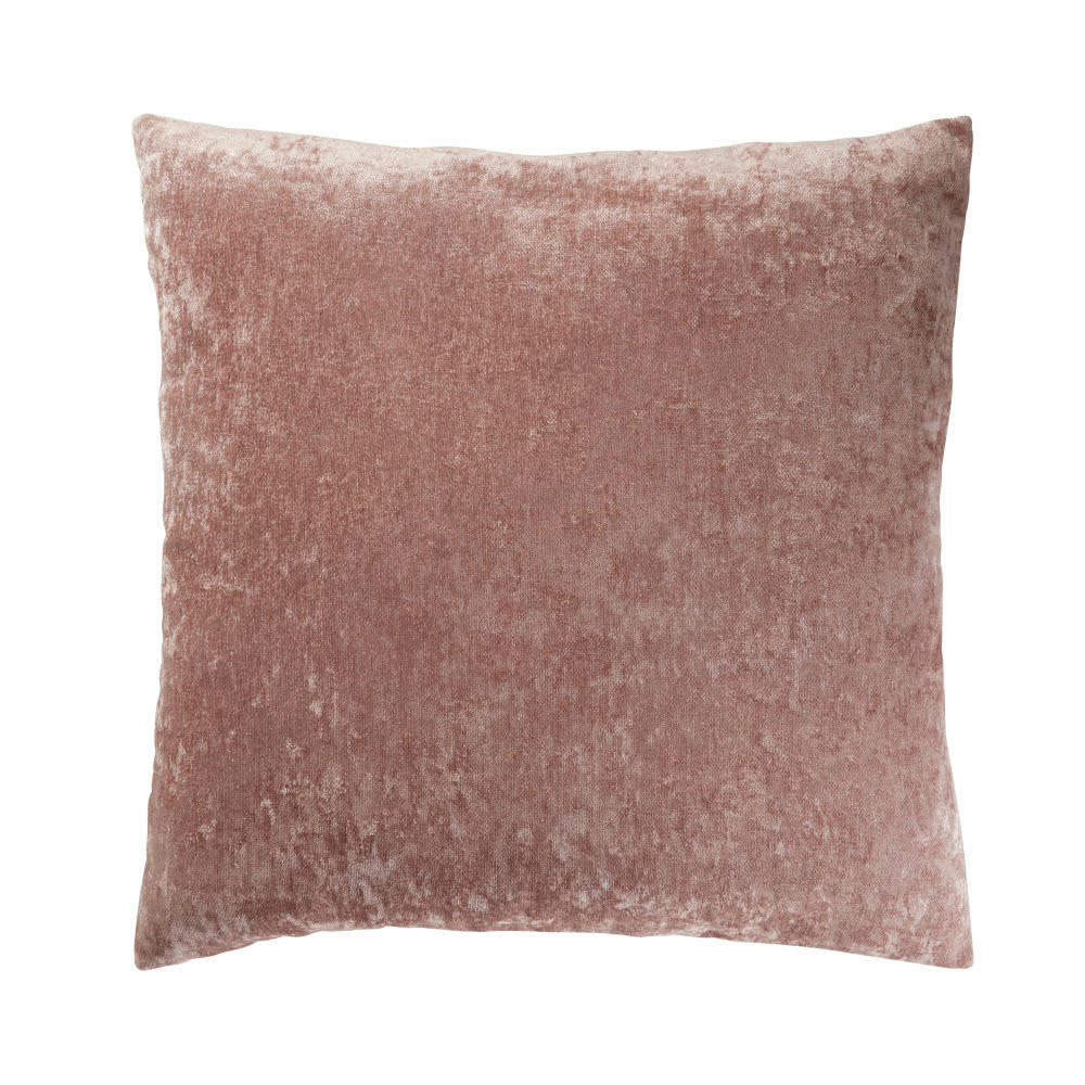- Coussin en velours effet vieilli vieux rose 60x60