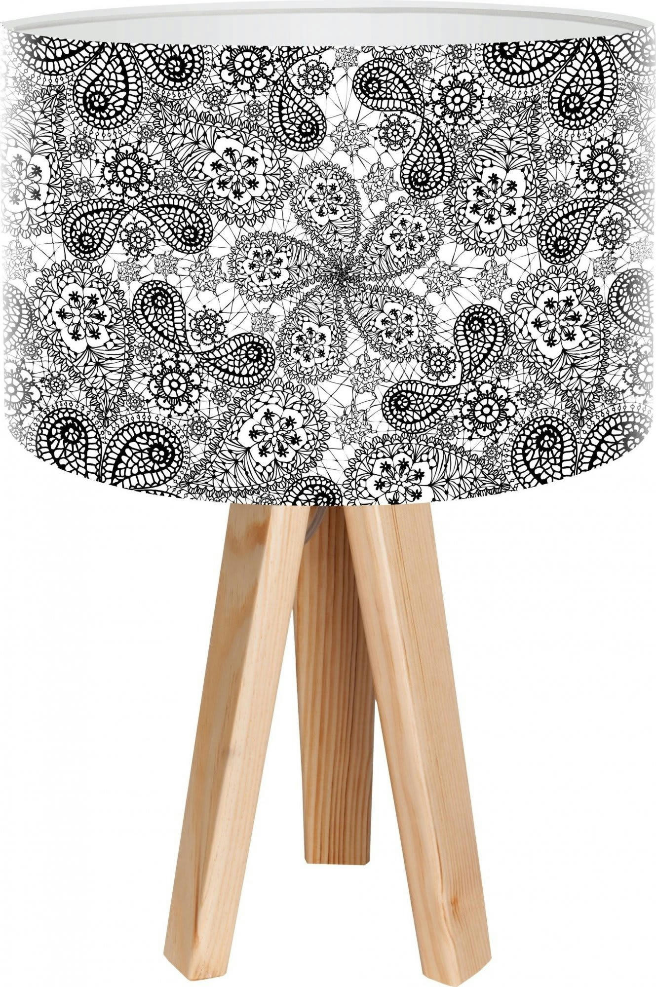 YOGA - Lampe de chevet Bois Noir 30x30x45 cm