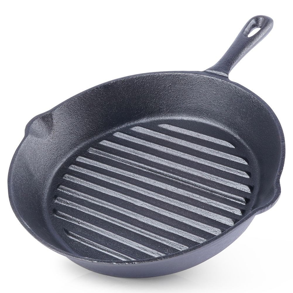 Patelnia żeliwna grillowa okrągła 24 cm