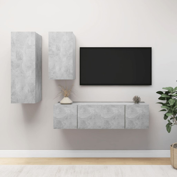 VidaXL Zestaw szafek TV SzaryMateriał drewnopochodny