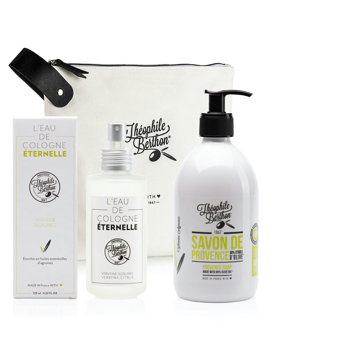 ESCALE - Trousse verveine agrumes avec cologne et savon corps