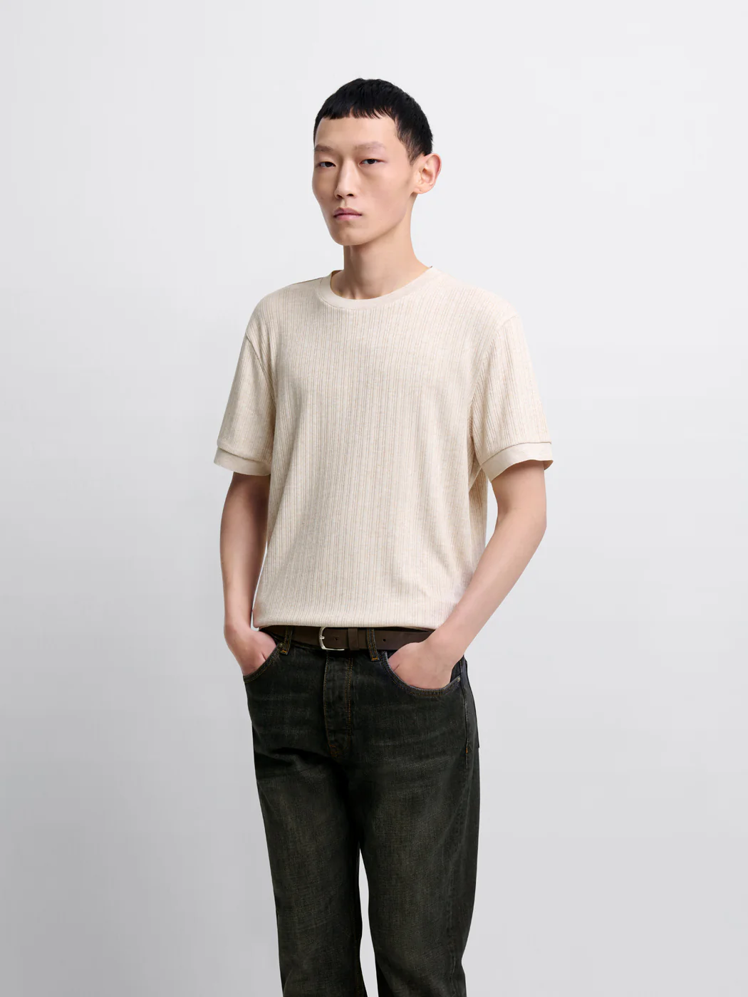 T-shirt col rond chiné