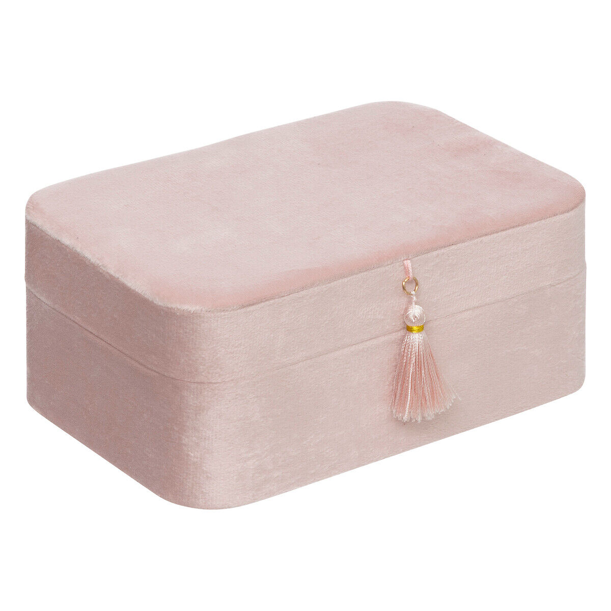 Caixa para bijuteria em veludo rosa