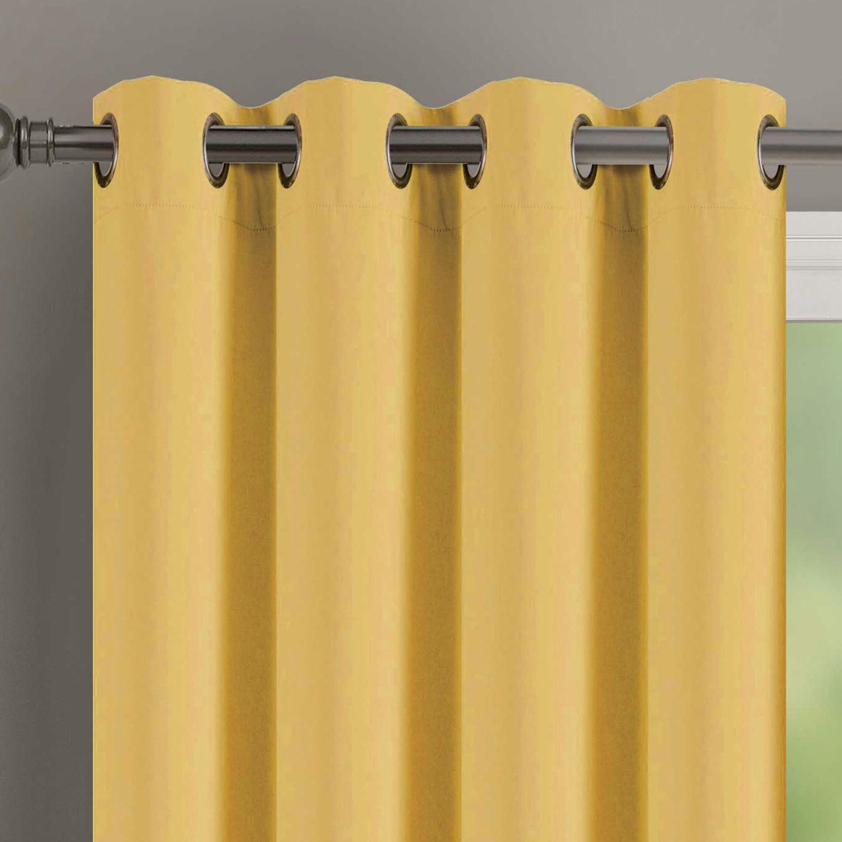 - Rideau occultant pour chambre et salon jaune moutarde