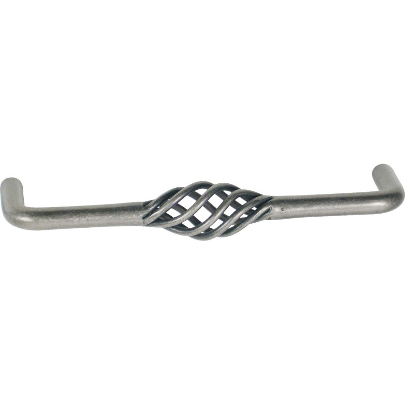 Poignée torsadée en acier vieux fer 96 mm LINEA BERTOMANI