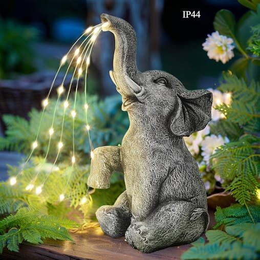 NNETM Solar Elephant LED Lantern Garden Light Outdoor Decor