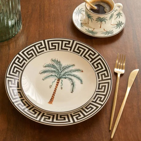 Komplet 6 porcelanowych talerzy obiadowych Reso, 27 cm