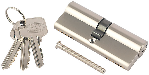 Cylindre laiton nickel satiné Smith &Locke 30 x 40 mm