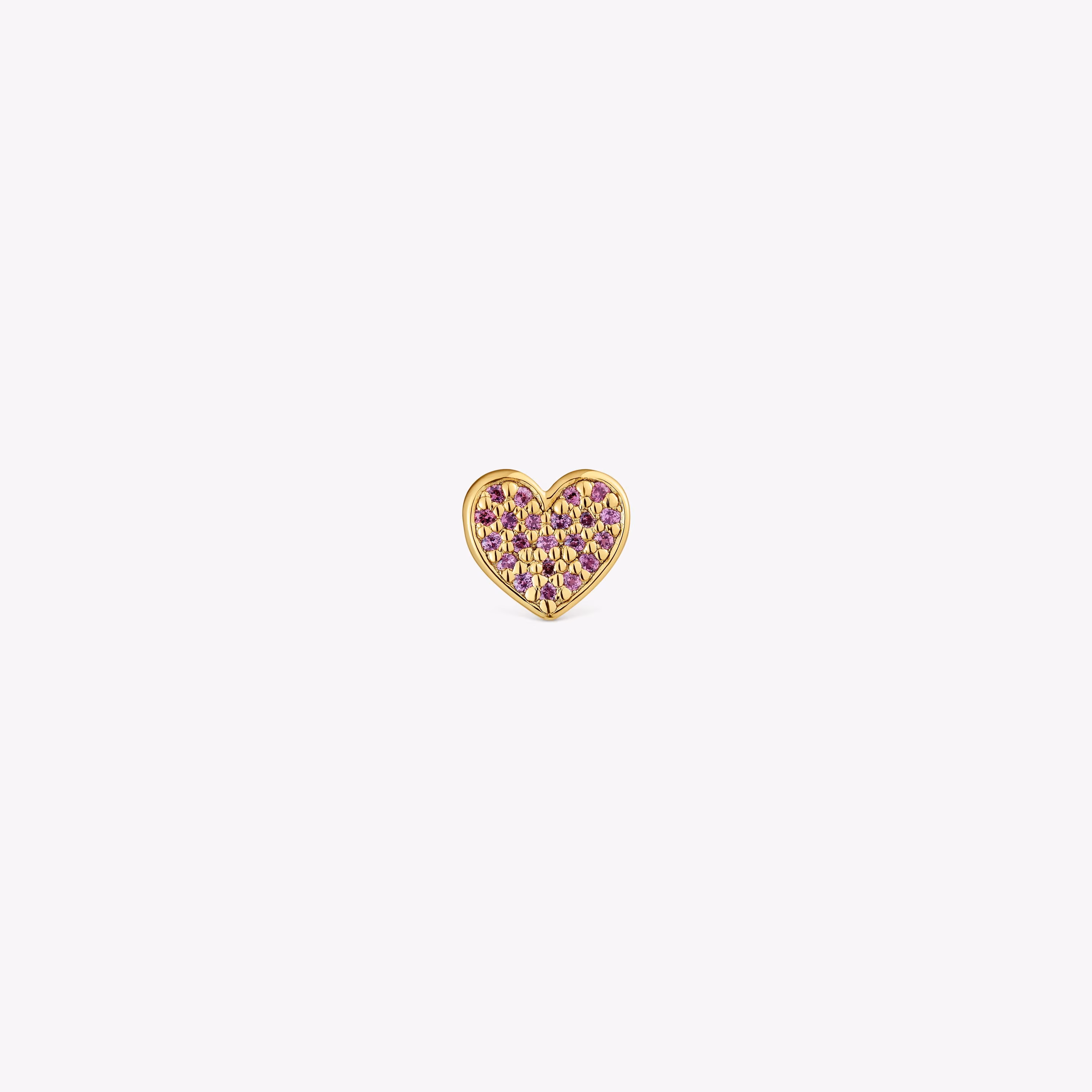 Charm TOUS 1950 corazón con baño de oro 18 kt sobre plata y rodolitas