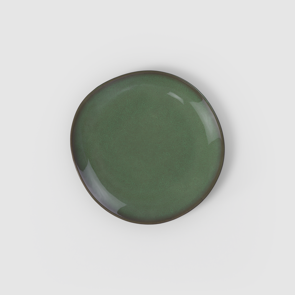 Lave Salad/ Dessert Plate - Green, 9.3'' x 9.1'', stoneware