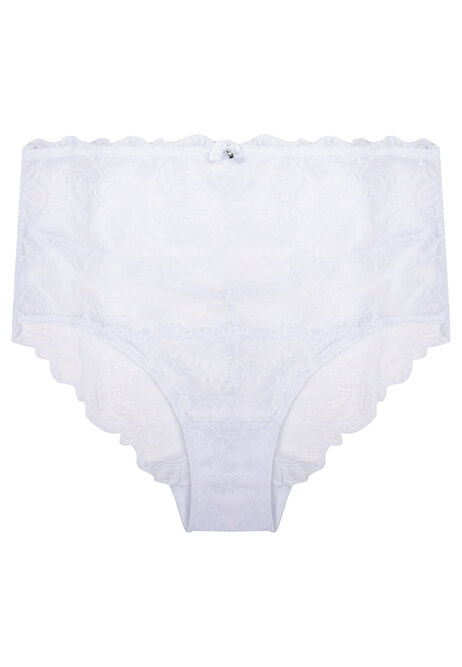Womens White Millie Floral Lace Full Briefs