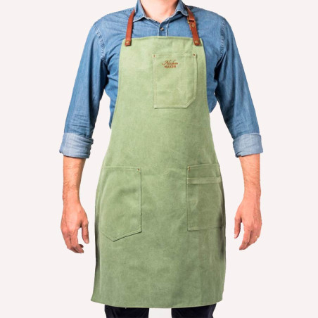 Tablier en toile et cuir n° 325 | Vert menthe - Alaskan Maker