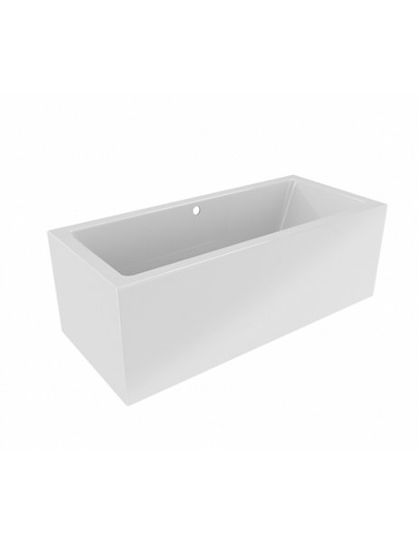 Baignoire RIHO RETHINK CUBIC Plug&Play Back2Wall 180x80 cm-Blanc-Sans appui-tête-Blanc-80 --180 --80