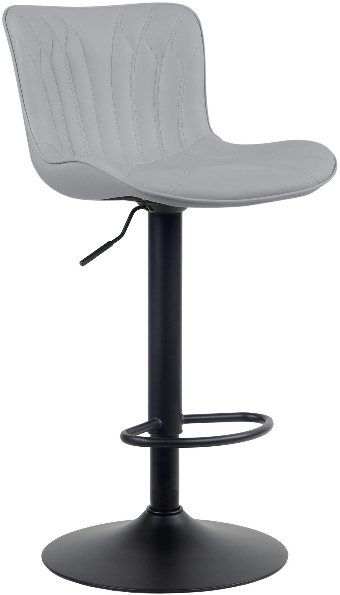 LINUS - Tabouret de bar ajustable pivotant similicuir Gris