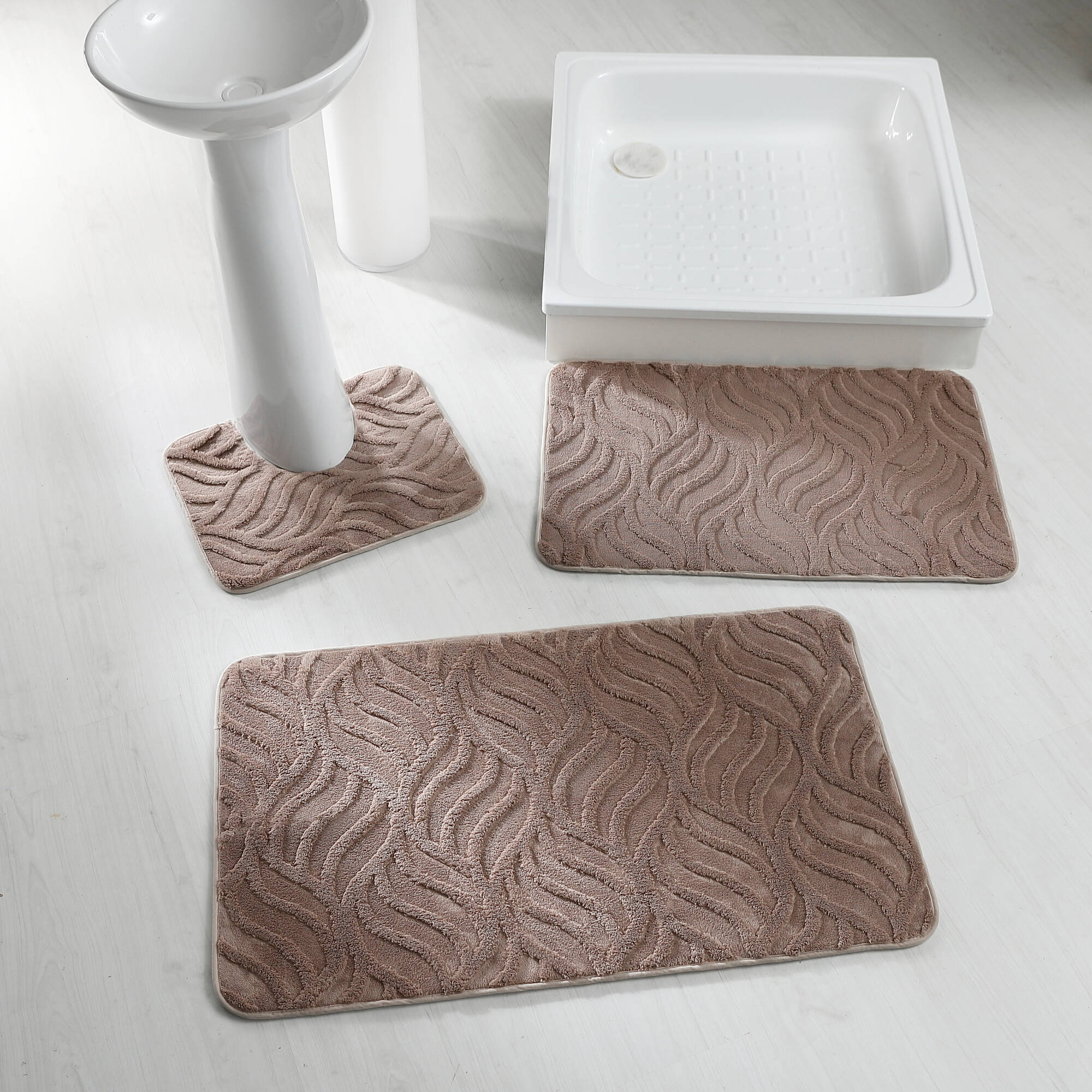 Tapis de bain reliéfé effet "flamme"