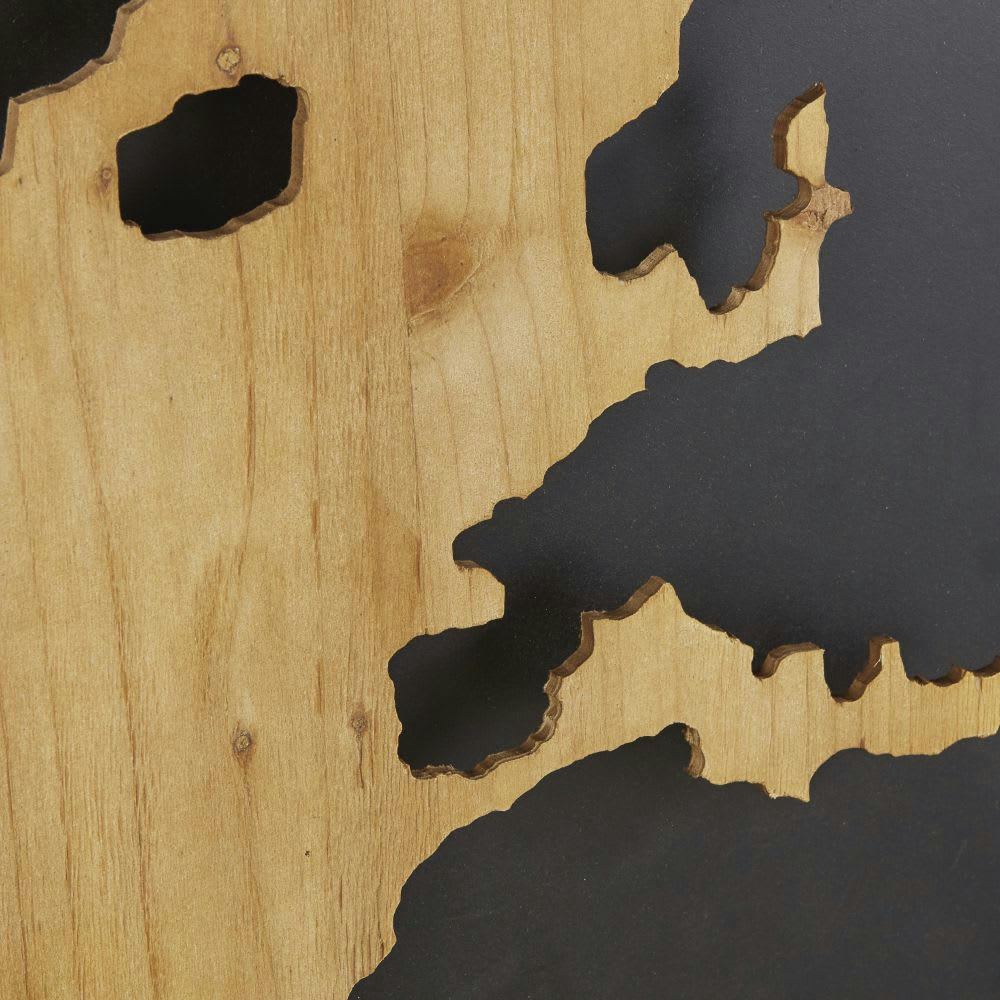 TERRITOIRES - Triptyque en sapin sculpté et métal noir 180x120