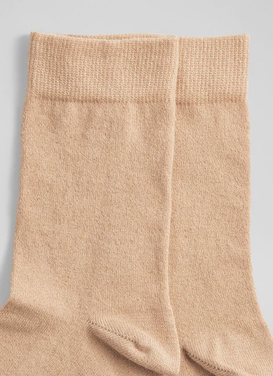 Cathy Natural and Gold Sparkly Socks