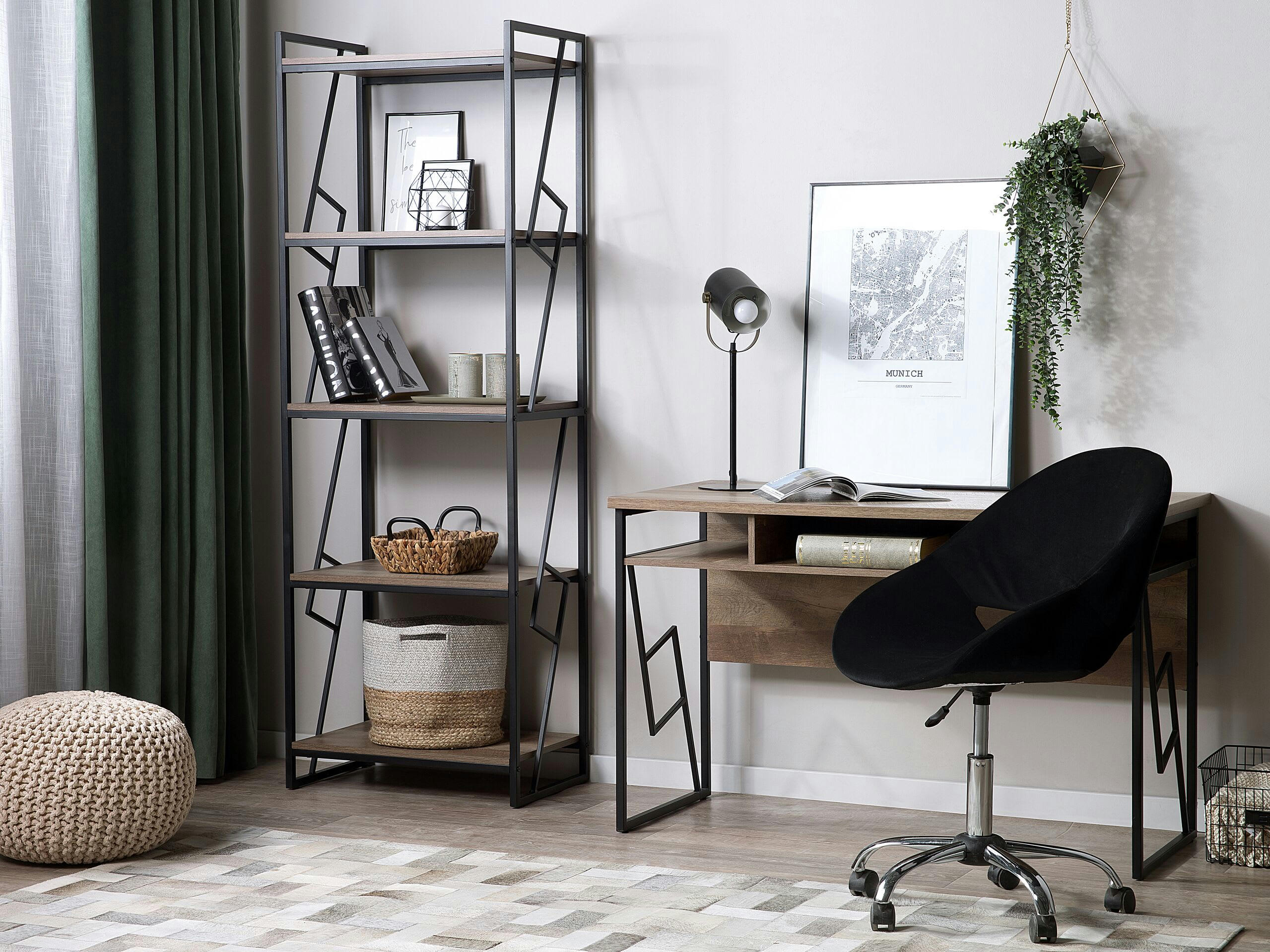 FORRES - Étagère 5 compartiments effet bois