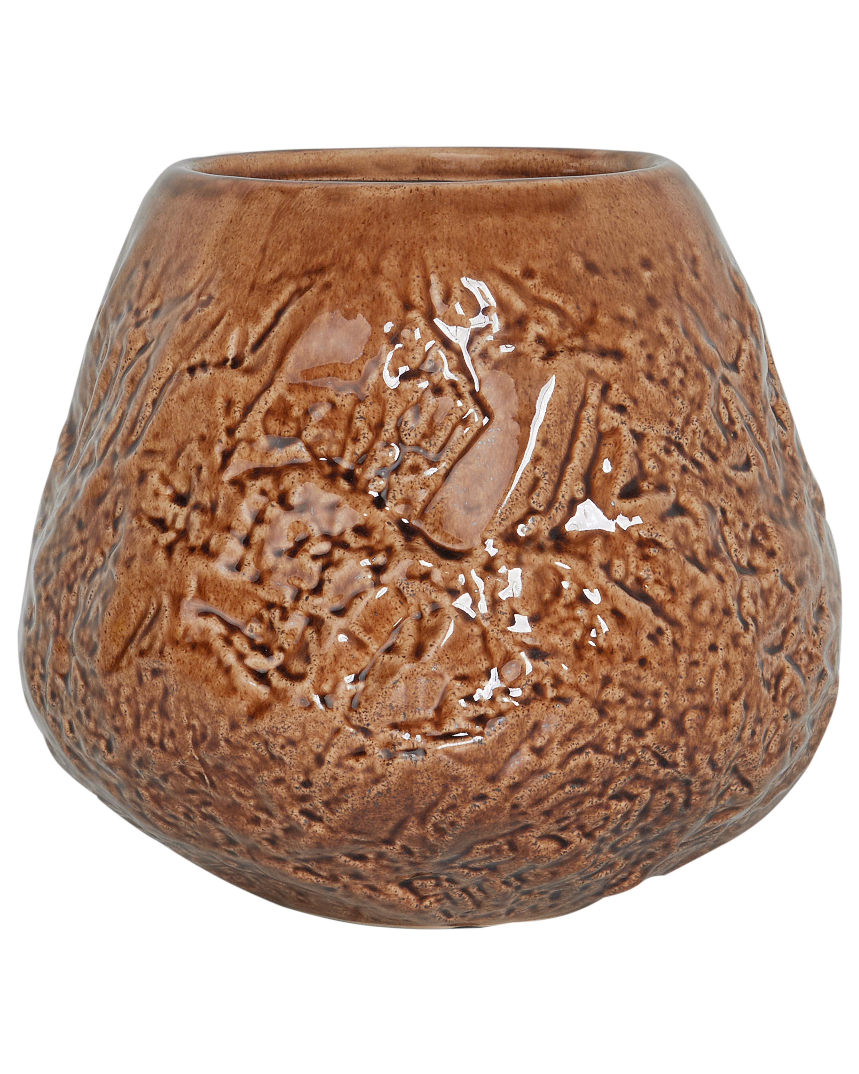 Flower Vase BETTA Stoneware 22 cm Brown