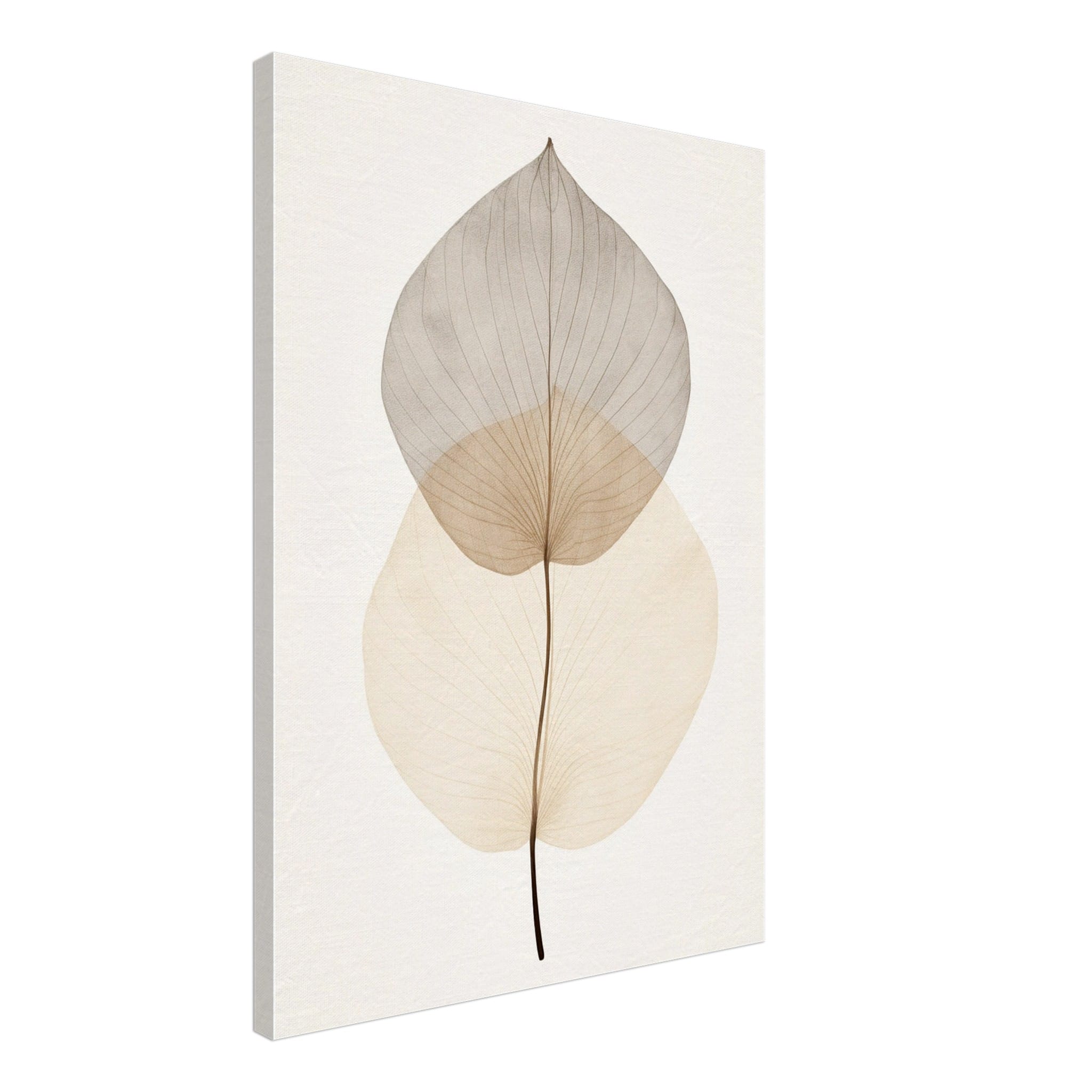 Artfulprints Canvas Japandi - Leaf canvas - 100x150 cm - beige