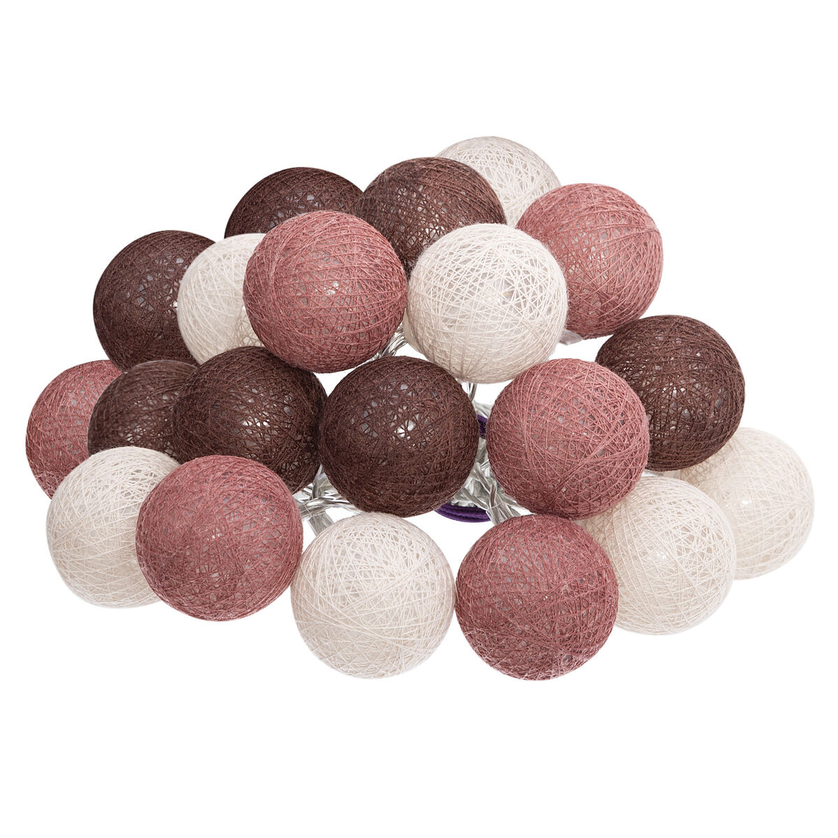 Grinalda 20 LED rosa e bege 435cm