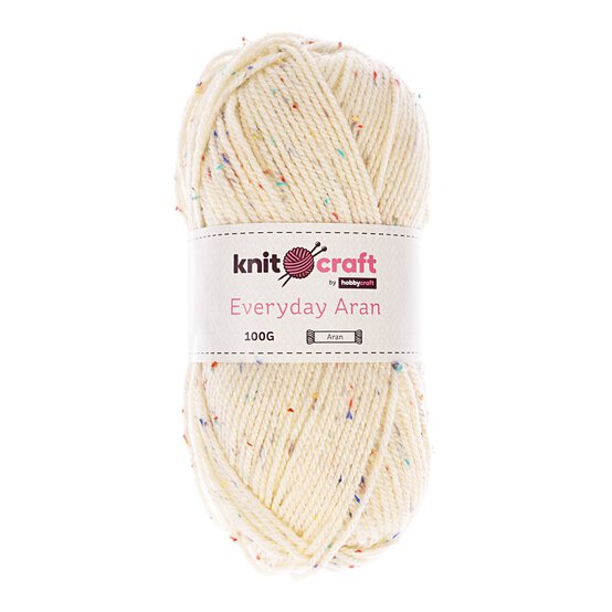 Knitcraft Cream Tweed Everyday Aran Yarn 100g