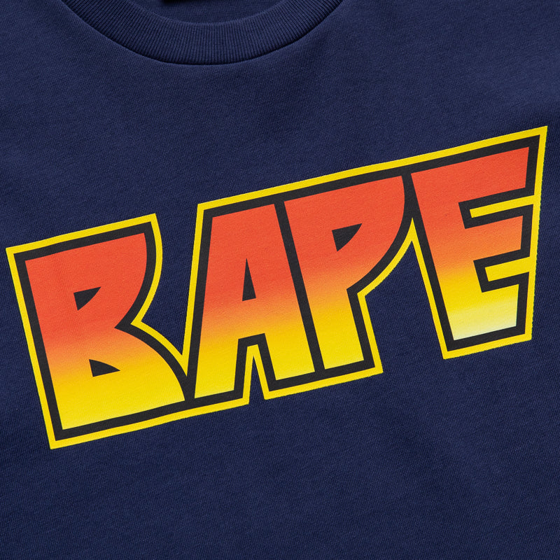A Bathing Ape Bape Kiss Logo Tee - Navy