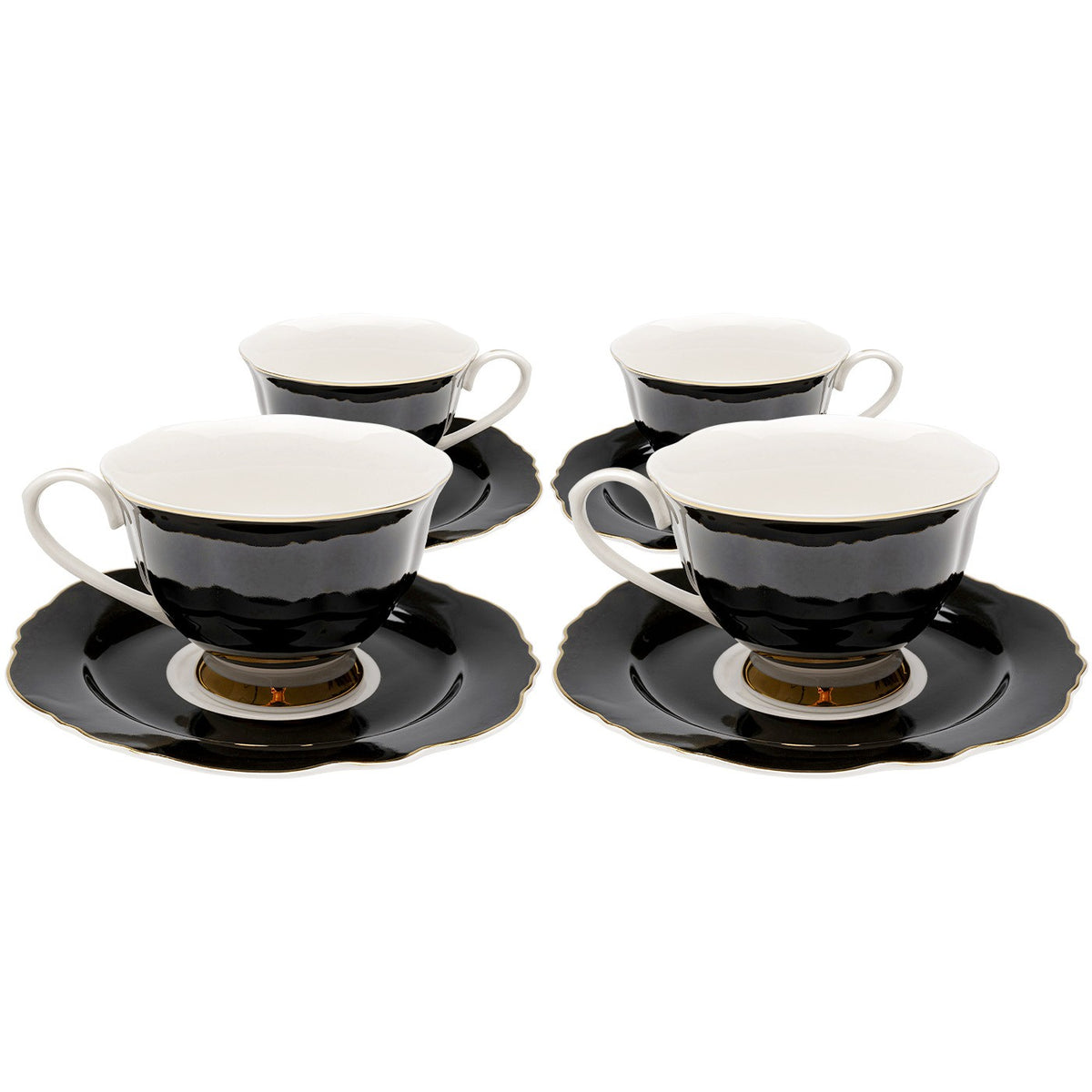 Kare Design Koffiekoppen Harlequin zwart (4/set)