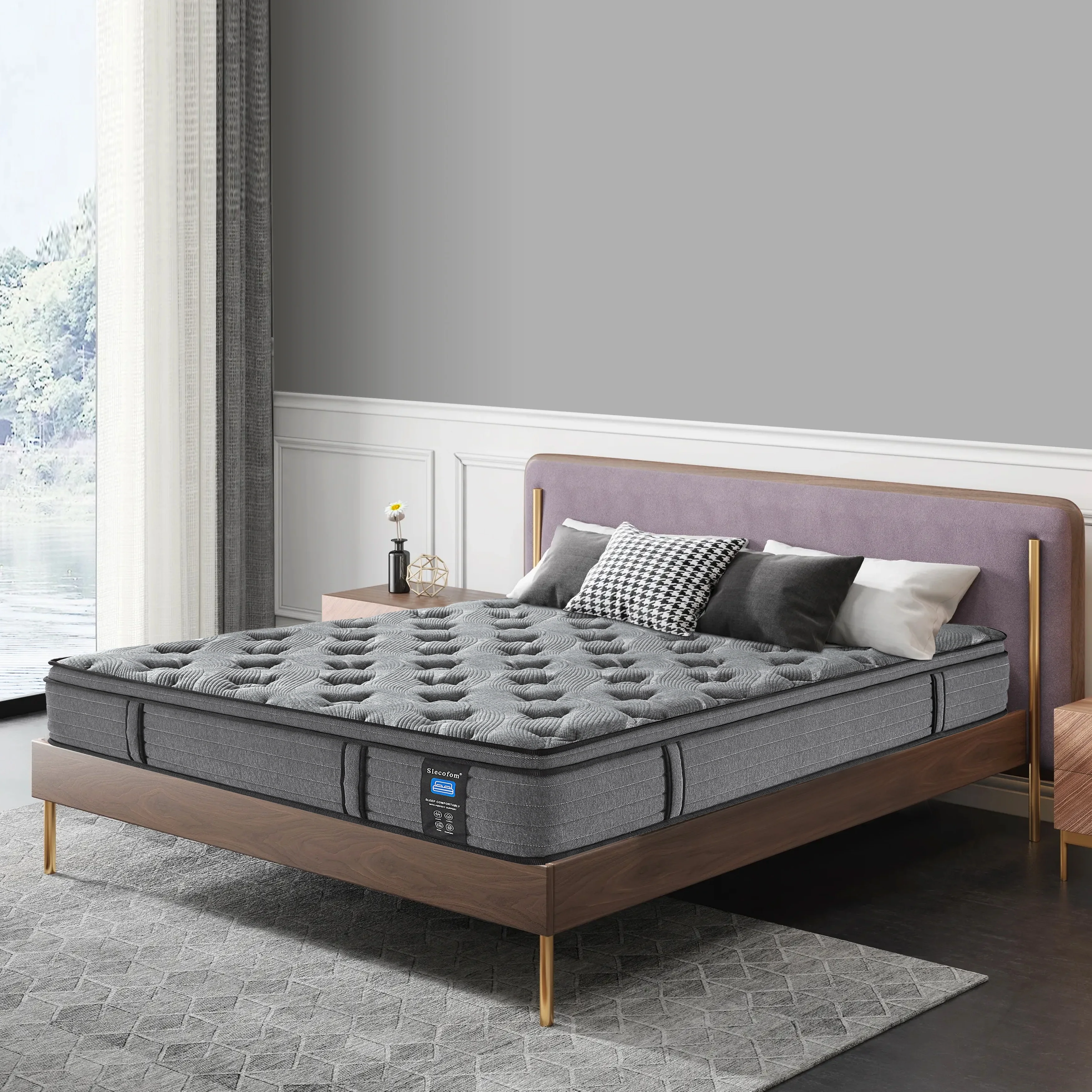 Luxury 14'' Memory Foam Hybrid Mattress in a Box, Edge Support & Pressure Relief, Twin/ Full/ Queen/ King
