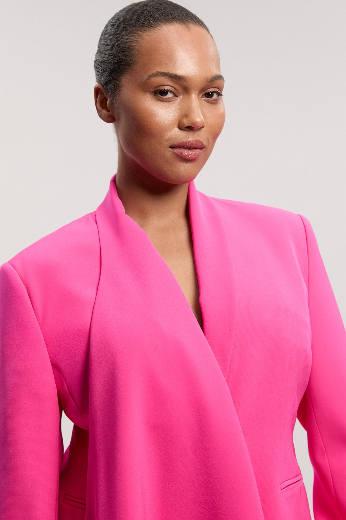KarenMillen Plus Size Soft Tailored Single Breasted Blazer