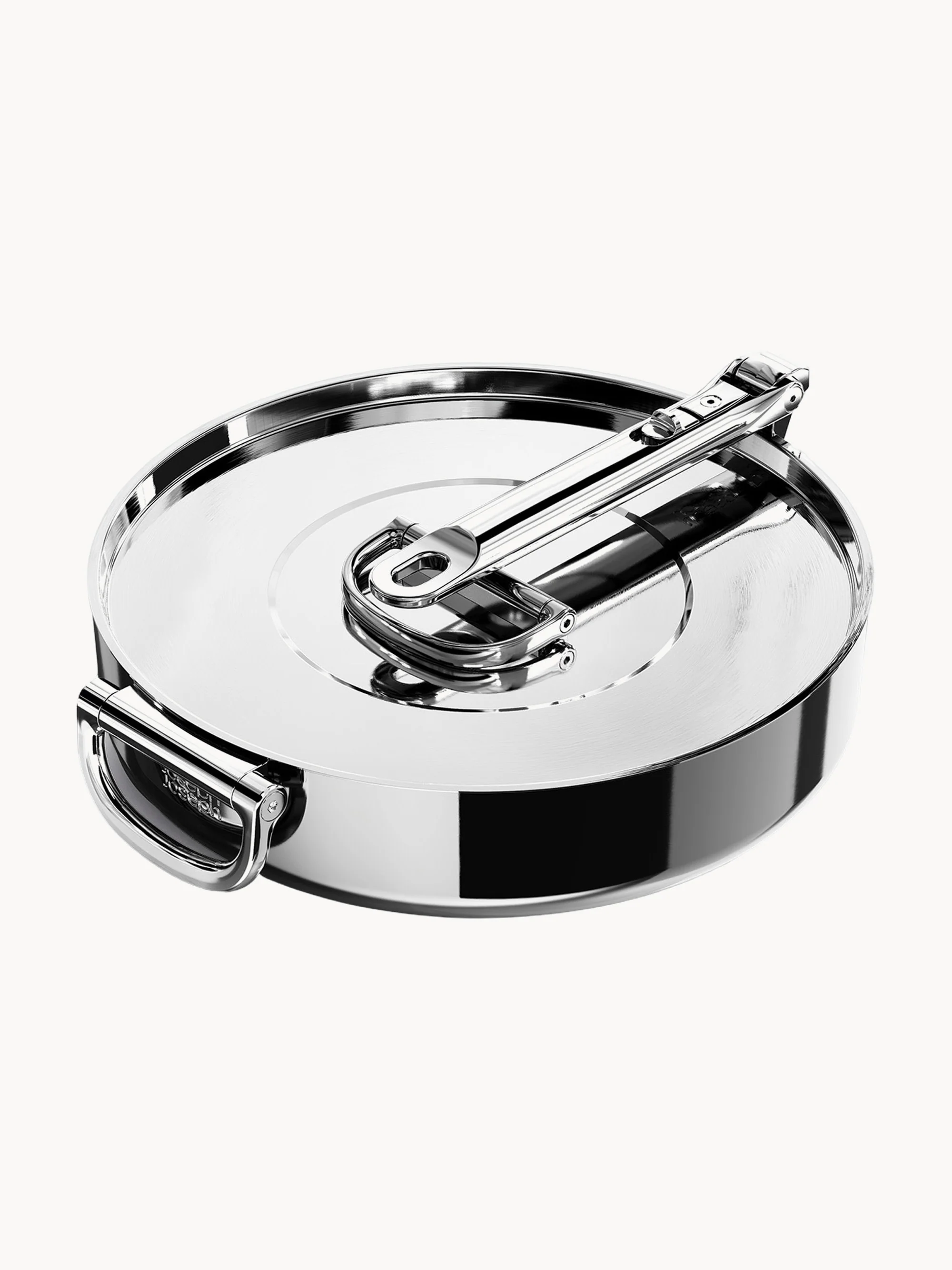 Edelstahl-Bratpfanne Space mit klappbarem Griff und Deckel