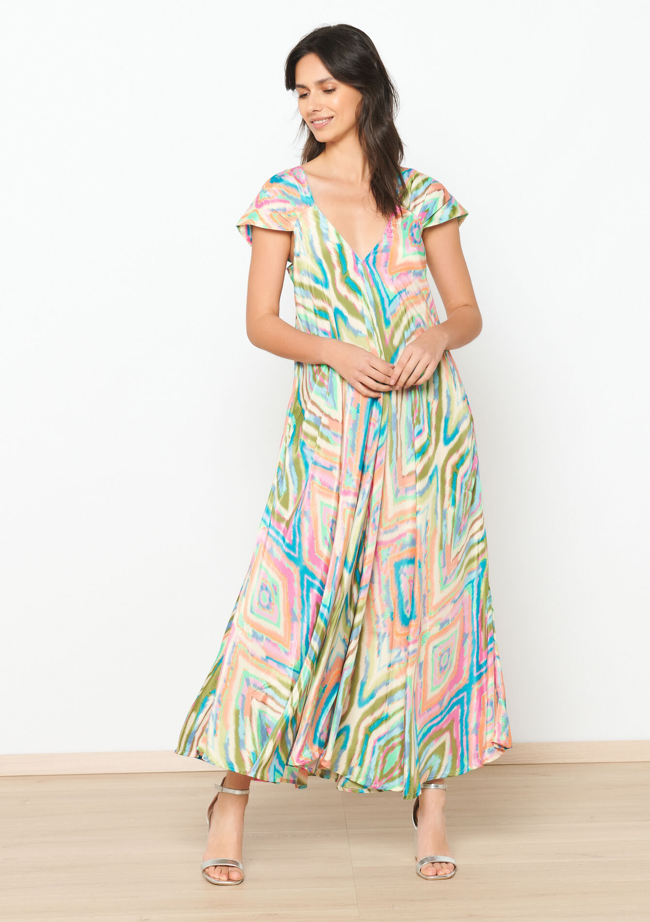 Maxi-jurk met ikatprint