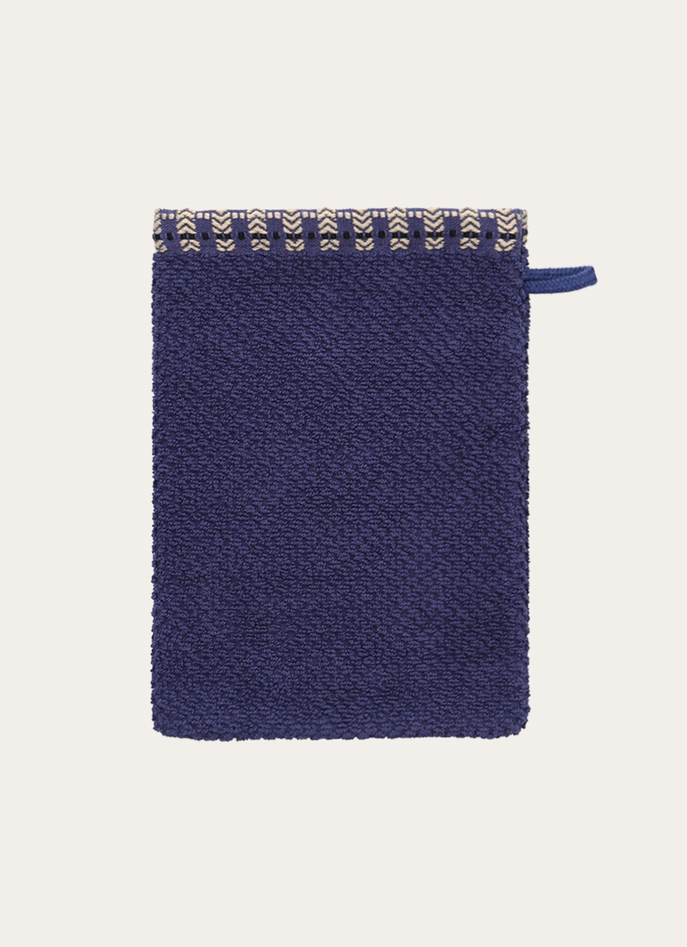GANT DE TOILETTE AVEC LITEAU FANTAISIE BLEU FONCÉ