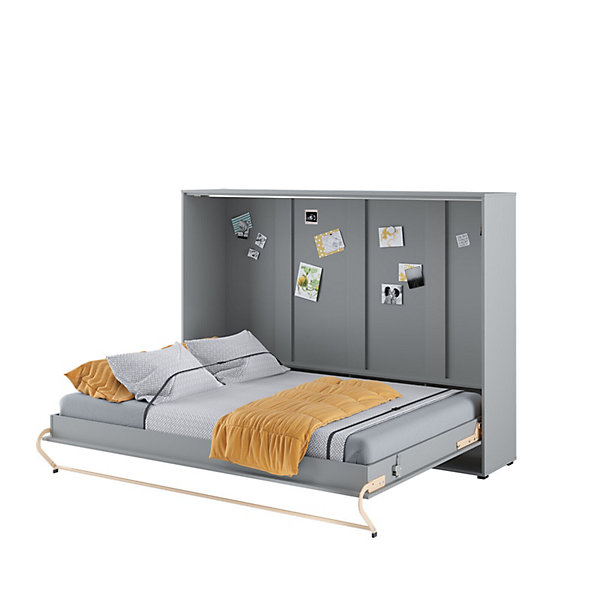 Lenart Lit escamotable Horizontal 140x200cm Matelas inclus Gris Consus pro