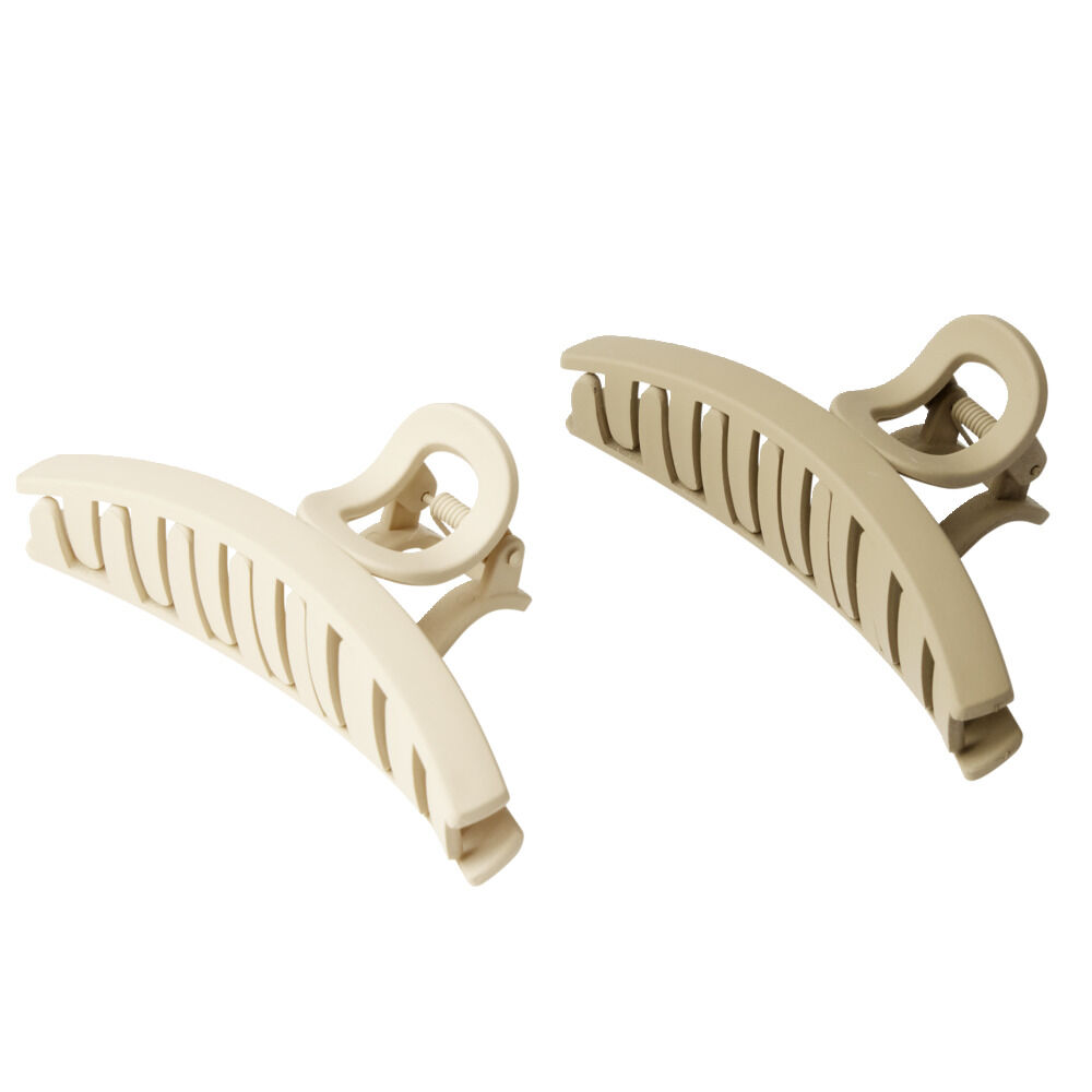 Pince à cheveux plastique marron L11cm