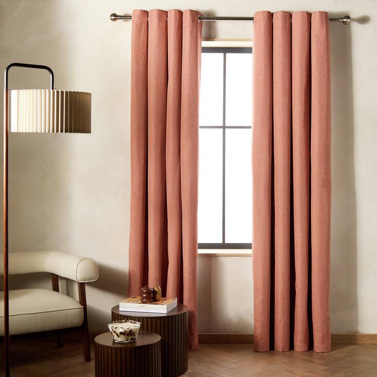 Habitat Blackout Eyelet Curtains - Orange - 117x137cm