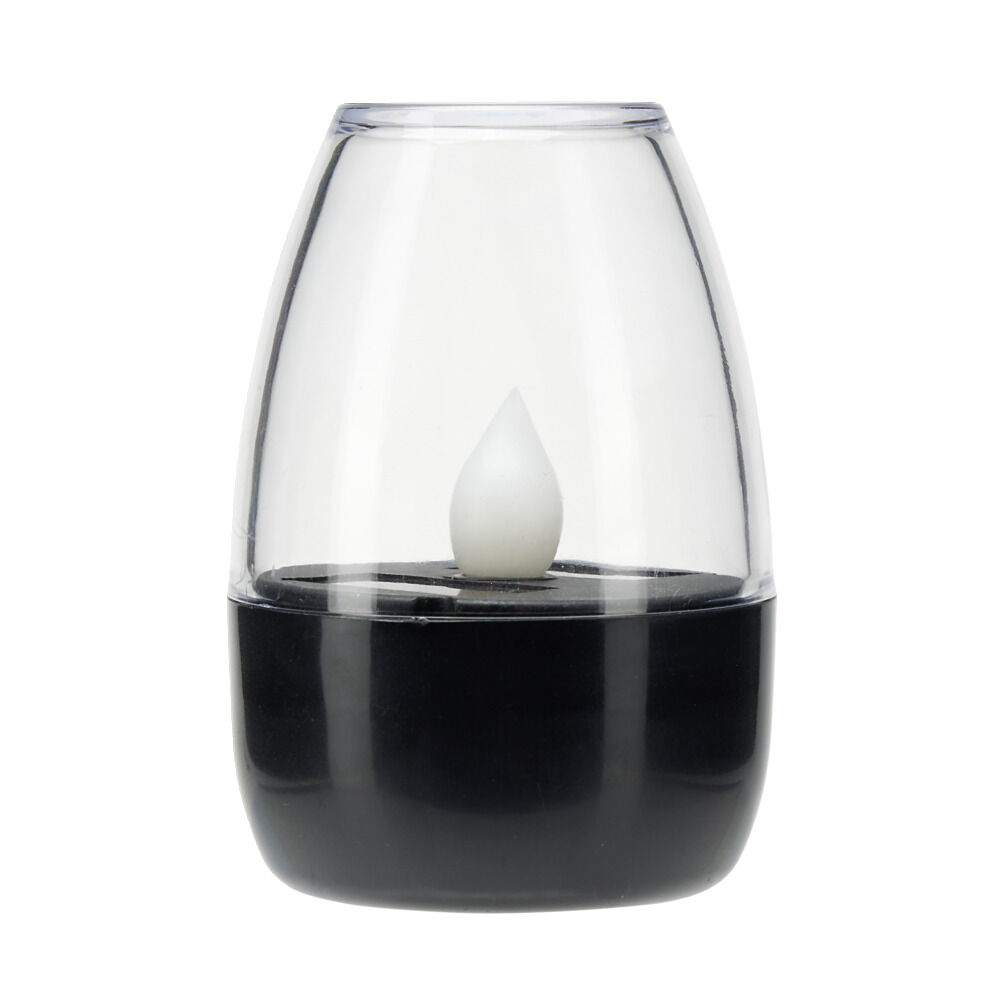 Bougie solaire noire à poser Ø6xH9cm