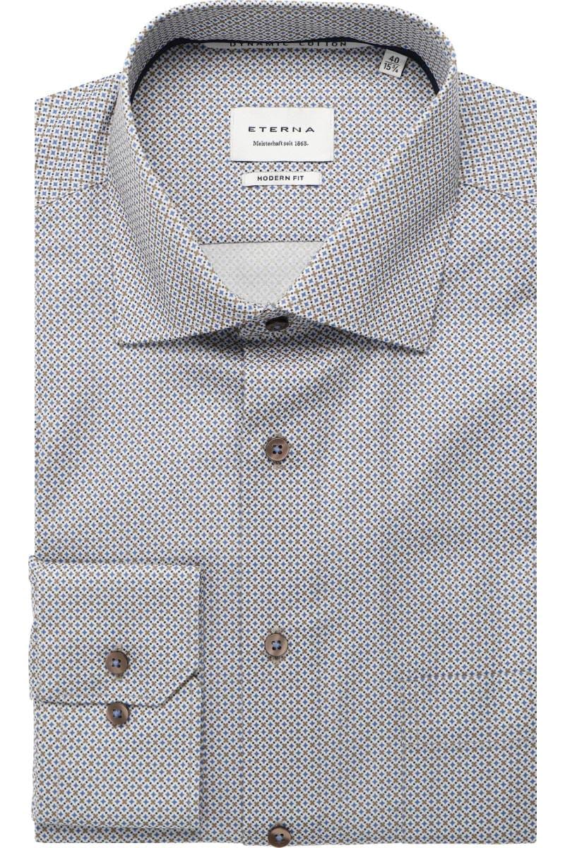 ETERNA Modern Fit Hemd blau, Bedruckt