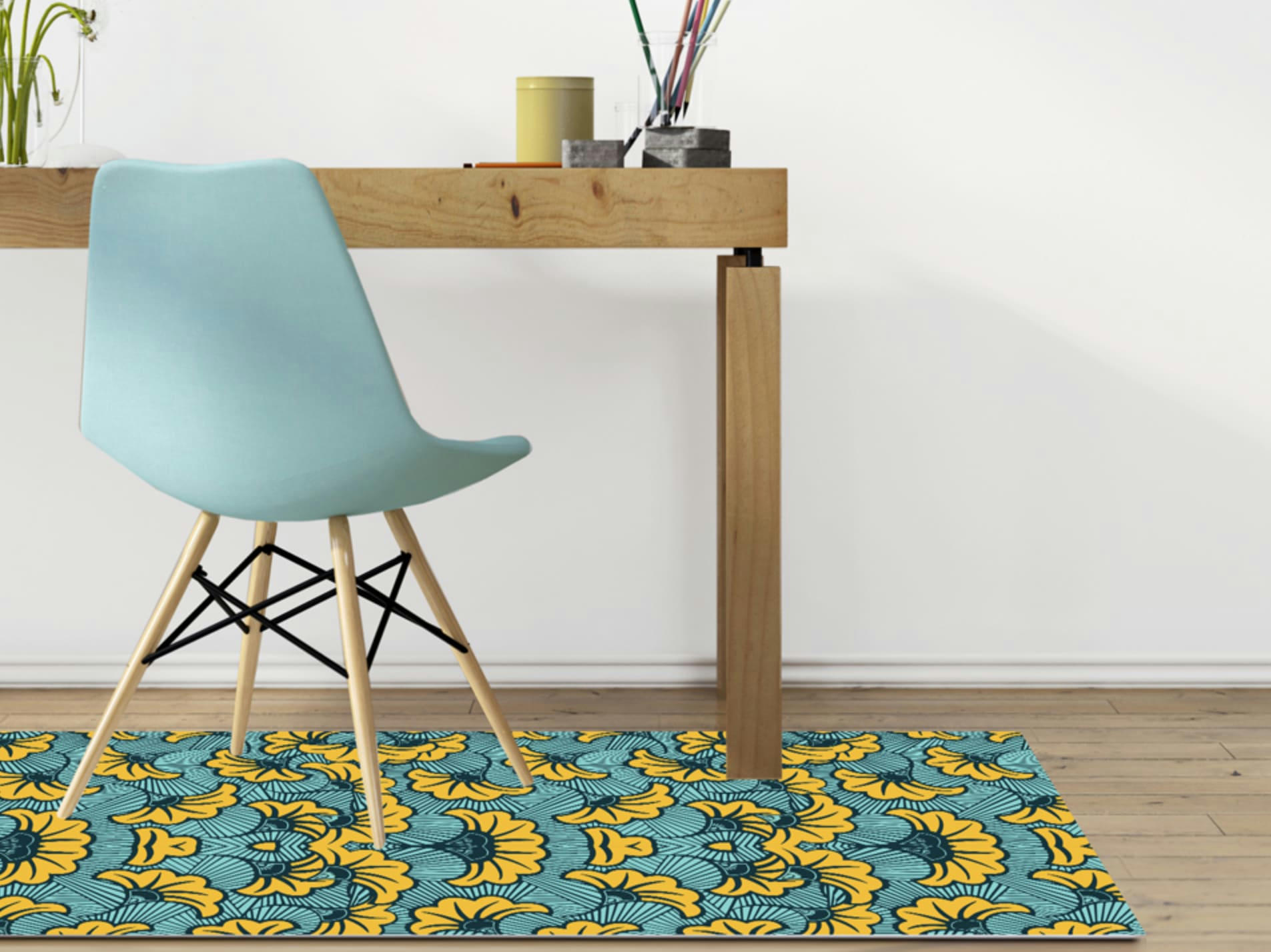 - Tapis vinyle wax curry 65x140cm