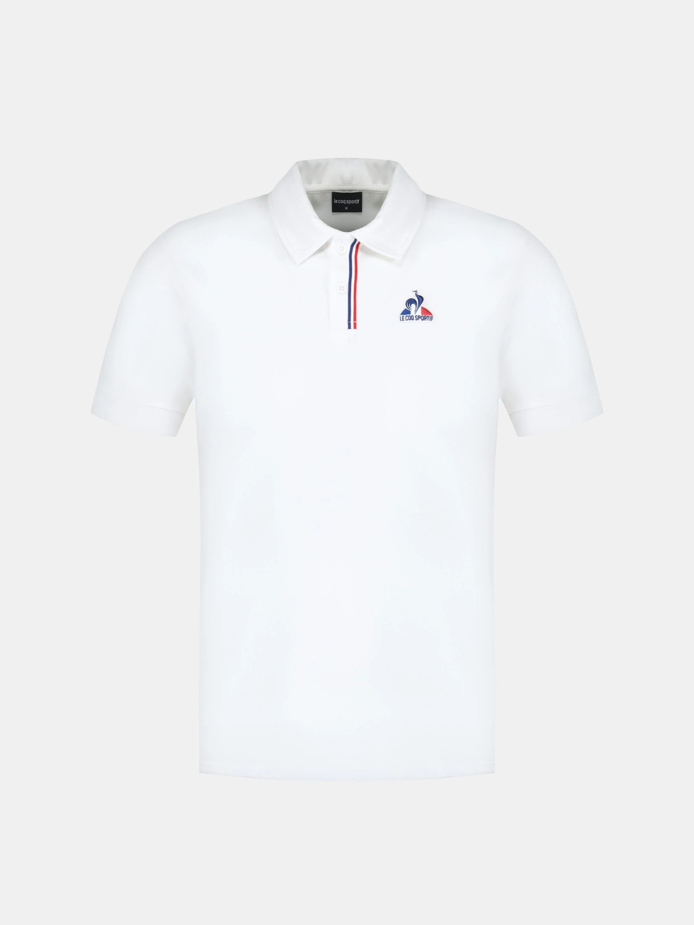 Polo en jersey double effet piqué avec bande tricolore