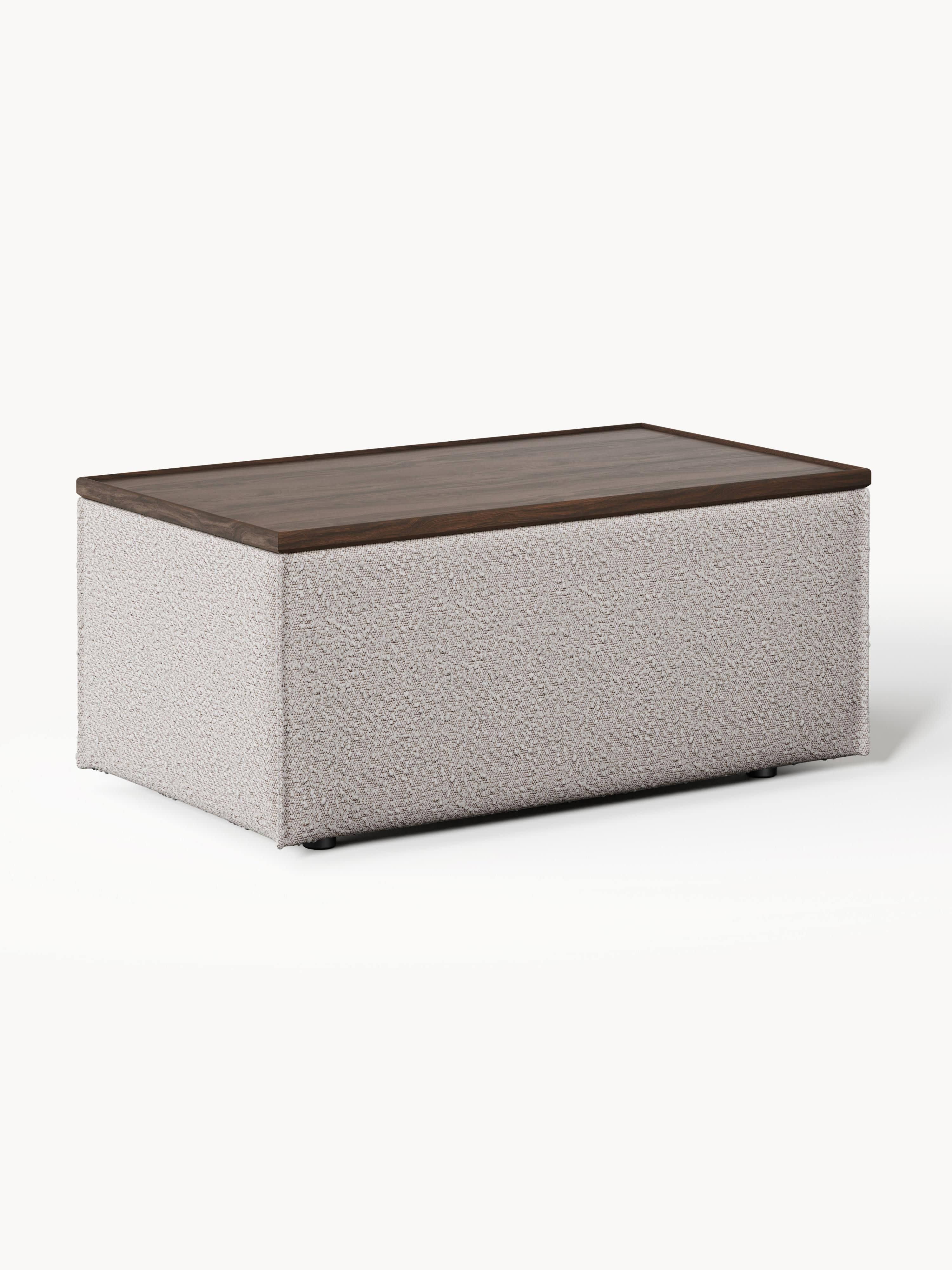 Sofa-Hocker Lennon aus Bouclé mit Stauraum