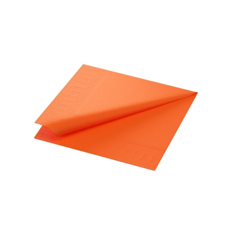 Serviette en tissu Bio 3 plis orange soleil 33 x 33 cm 20 pièces DUNI