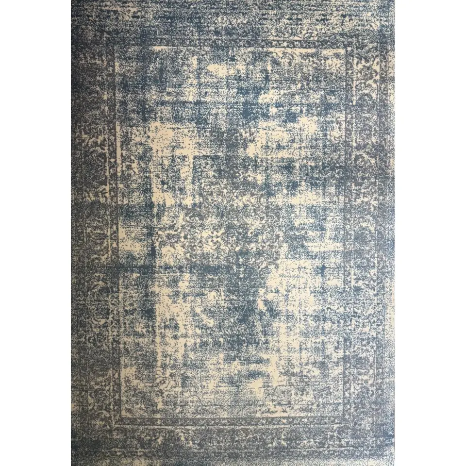 Istanbul Vintage - Laagpolig Vloerkleed - Retro Tapijt - Creme Blauw - 280x380CM